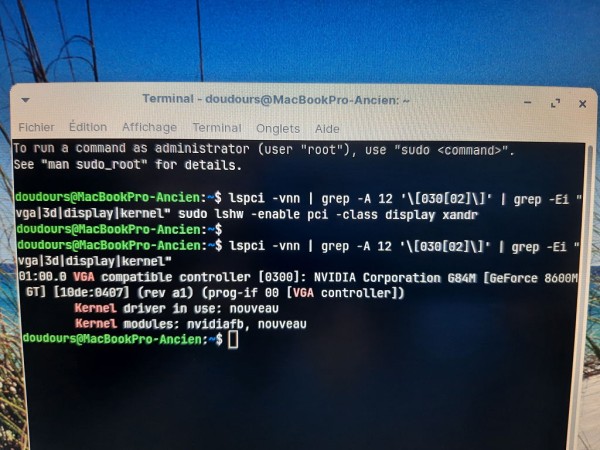 réponse terminal
